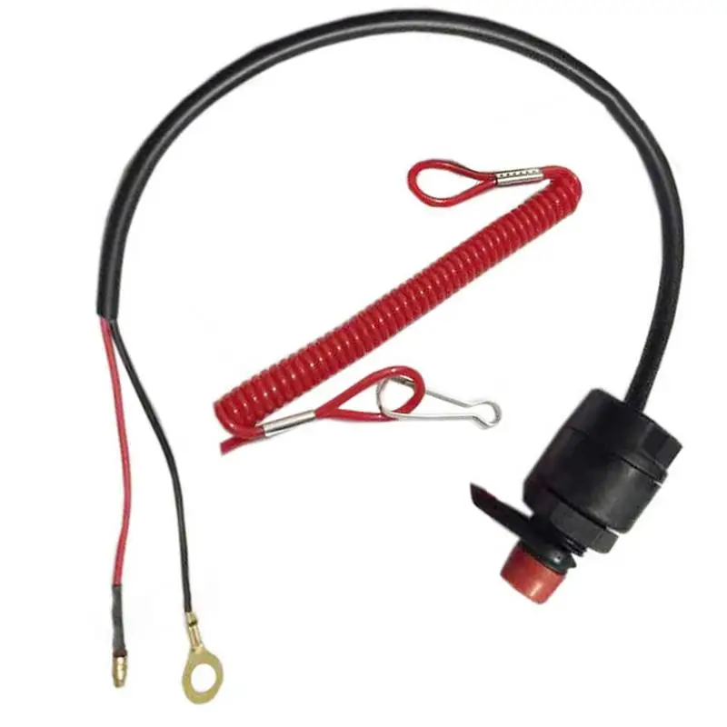 

Universal Boat Engine Stop Switch Lanyard Emergency Engine Stop Button Critical Outboard Motor Safety For Outboard Motors