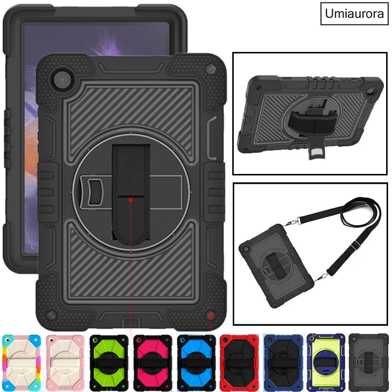 

Для Samsung Tab A7 A8 A9+ A11 Plus SM-X230 X210 X130 T290 S6 Lite 10,4-дюймовый противоударный защитный чехол с ремешком на руку и подставкой для планшета Funda