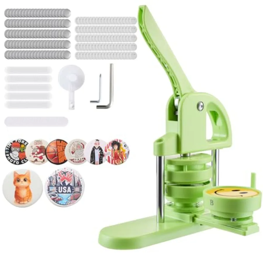 

Button Maker Machine/3in Plastic Pin Maker with 100pcs Button Parts Circle Cutter and Magic Book Reinforced Ergonomic Handle fo
