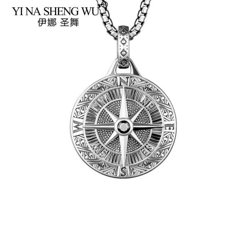 خمر البوصلة مؤشر قلادة الصيف الرجال الهيب هوب سترة طويلة سلسلة إكسسوارات عقد هدية عيد #2