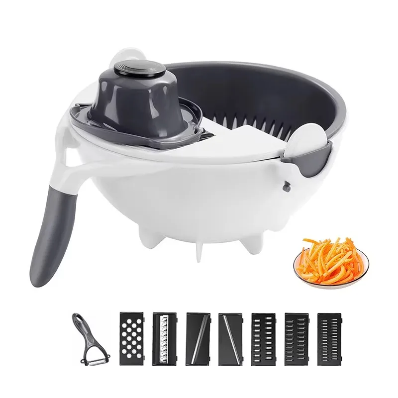 9-In-1 Multifunctional Chopper Rotary Vegetable Onion Slicer Chopper Household