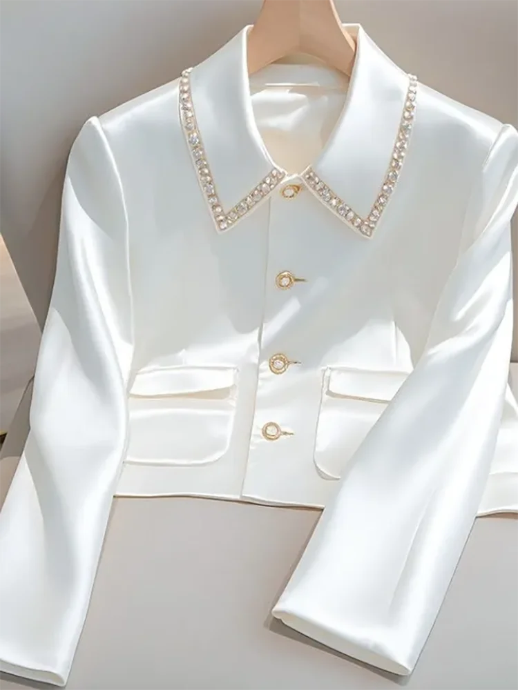 High-End Chic Blazer Women's Short Outwear Spring Autumn New Unique Super Good-Looking Loose Long Sleeve Professional Suit Tops