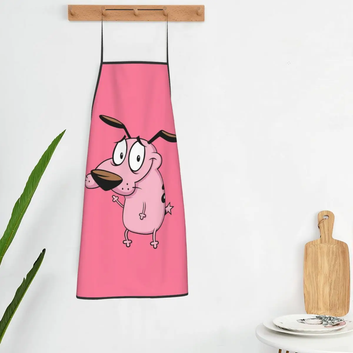 Cowardly Dog C-Courage Cartoon Aprons Chef Cooking Tablier Waterproof Bib Kitchen Cleaning Pinafore for Women Men Gardening