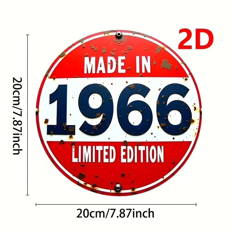 Made In 1966 Limited Edition Retro Tin Sign - Vintage Durable Metal Plaque Wall Decor, Birthday Bar Man Cave Home Wall Art