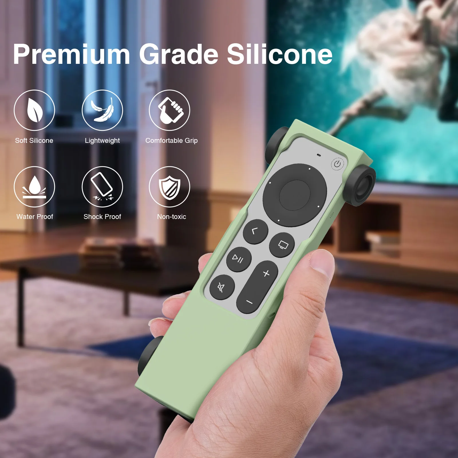 Silikonowe etui Sikai do Apple TV 4K 2021/2022 zdalne etui ochronne do Apple TV 4K Siri zdalne 2 Gen/3 Gen ze smyczą