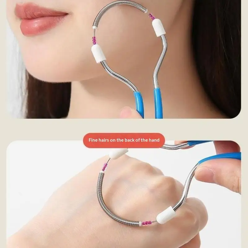 Women Facial Hair Removal Epilator Stick Steel Roller Smooth Spring Bend Face Cleaning Spring Hair Removal Epilator 2PCS