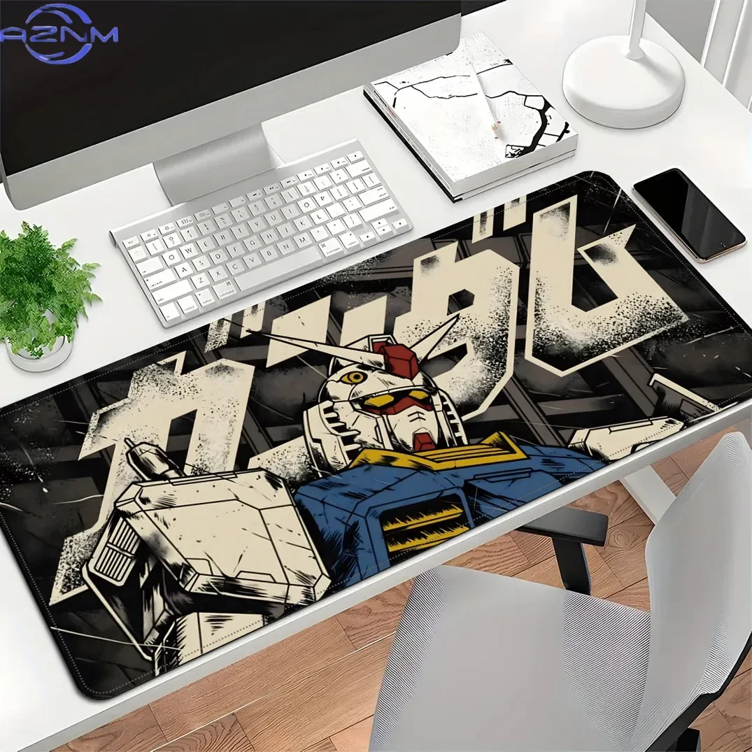 Gundam Mech Mouse Pad Comter Office Laptop Anti Slip Esports Game New Table Pad Y2k Fashion Toys Anime Cartoon 400*900*3mm