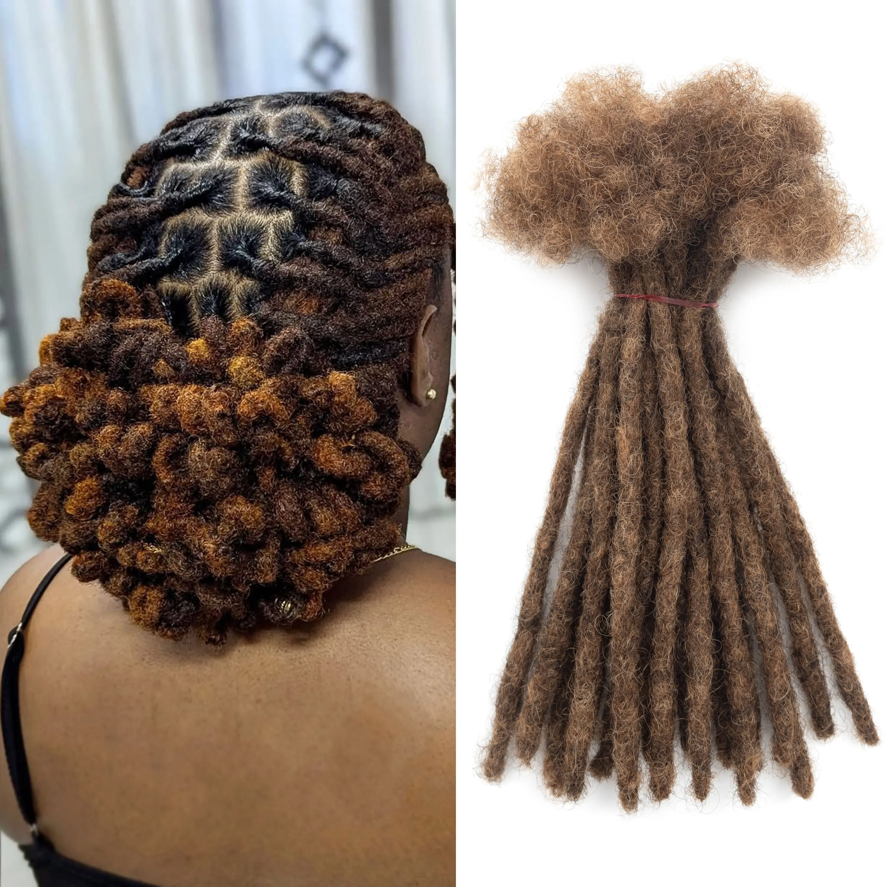 20 فروع/حزمة M4 & 30 وصلات شعر بشري مجدل صناعة يدوية بالكامل بسمك 0.6 سنتيمتر 100% وصلات شعر حقيقية للأطفال