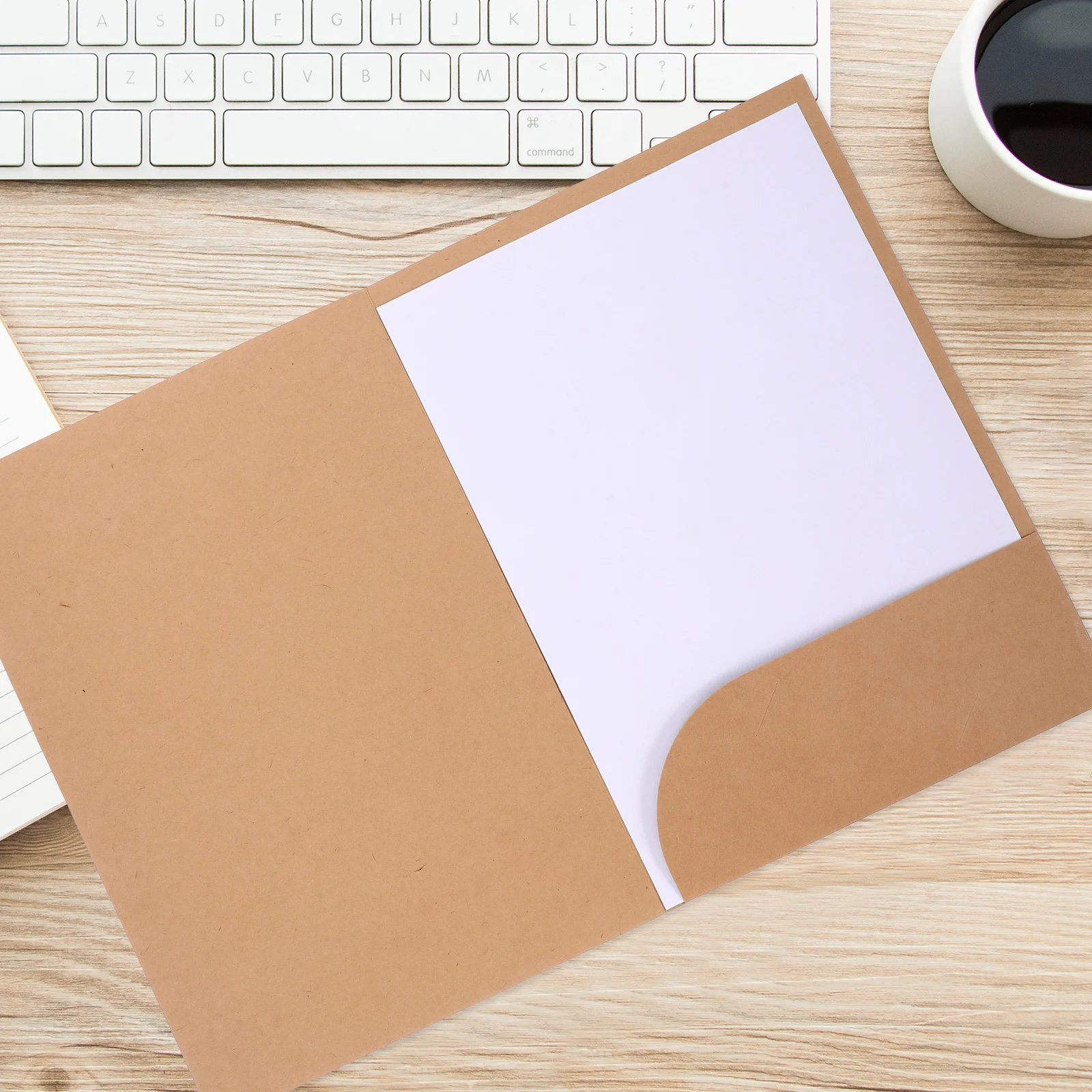 Organizzatore di file di carta A4 da 10 pezzi Cartella di carta Kraft Porta documenti a slot singolo per cartella di file per uso domestico per ufficio, scuola