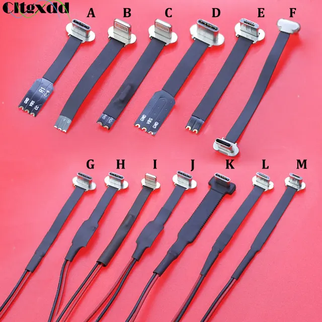 Złącze Micro rodzaj USB-C FPC 2Pin 3Pin W/rezystor R1 miękki kabel płaski męski kabel do ładowania szybkiego ładowania do telefonu