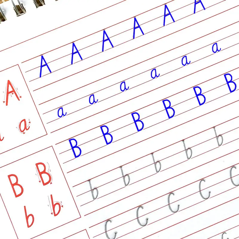 English copybook for children beginners, kindergarten, large class, elementary school students, basic copybook 26 letters