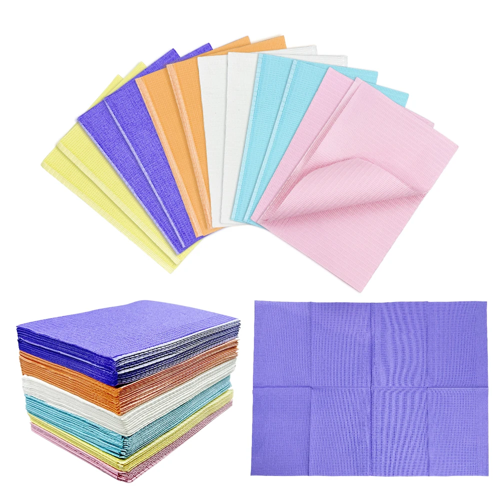 50pcs/bag Dental Bibs Disposable Tattoo Clean Pad Waterproof Apron Dentist Sheets Napkin Table Protection Covers Accessories New