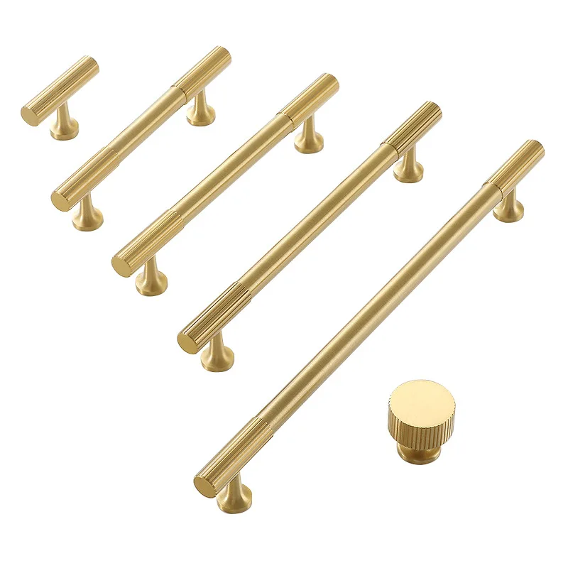 النمط الحديث/خطوط عمودية الصلبة النحاس مقابض أدراج T مقبض للبار غرفة نوم تسحب مقبض سحب باب خزانة المطبخ