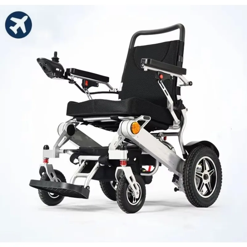 Medical Lightweight Folding Electric Wheelchair for Elderly Remote Control Lithium Battery