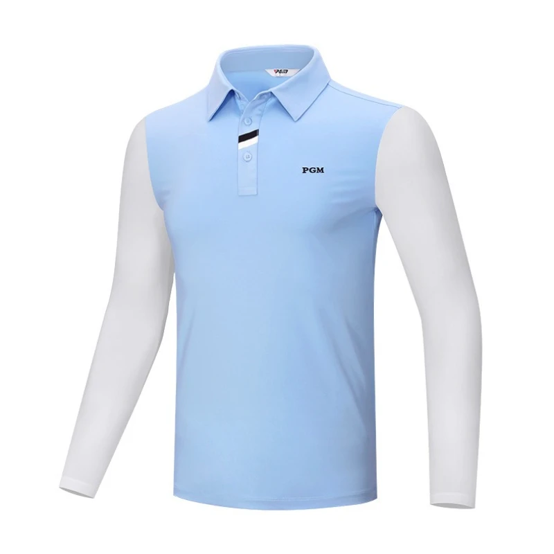 PGM Men Golf Long Sleeve T-shirt Spring Summer Stretch Sports Fabric Top Clothing YF414