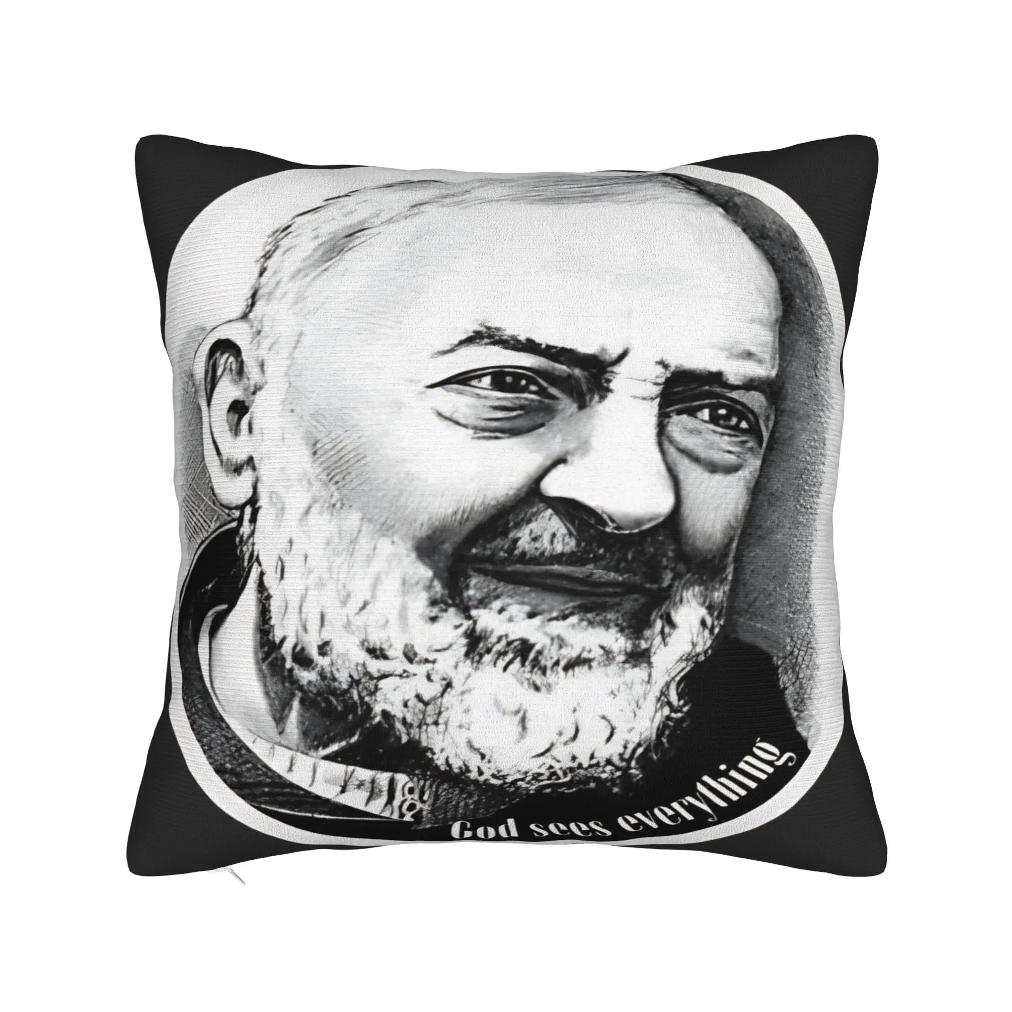 Pillow Cover Padre Pio Of Pietrelcina Stay With Me Vintage Pillow Case For Living Room Sofa Pillowcases