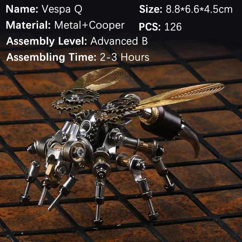 3d puzzle assembly insect wasp model kit machinery children's educational toys dragonfly mecha creative gift  toy office decor