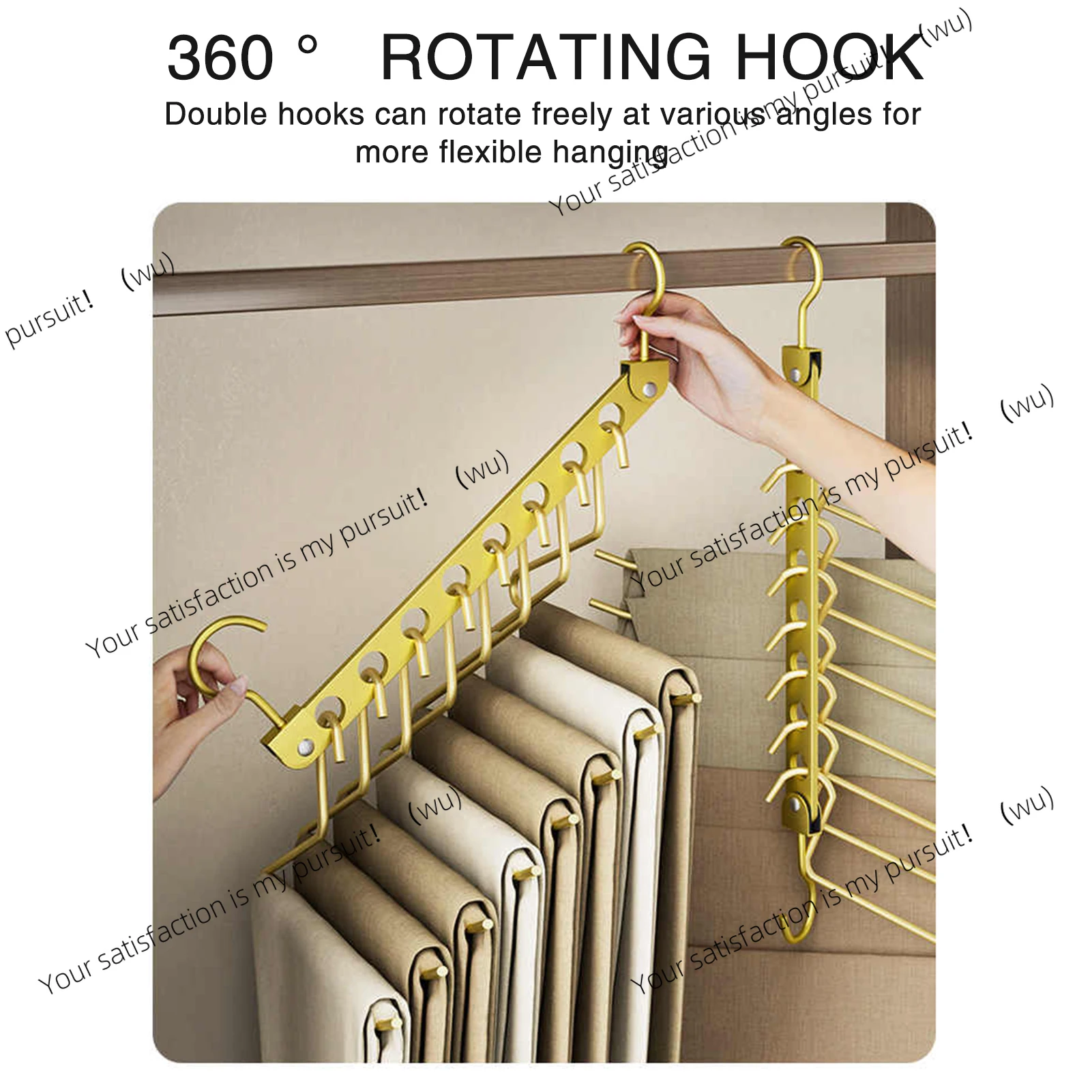 9 Hole Foldable Metal Hanger Pants Rack Multi Layer Magic Clothes Organizer No Trace Clip Space Saving Storage for Wardrobe