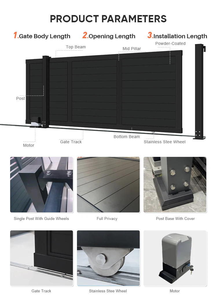 Aluminum Automatic Sliding Gate with Australia Style Eco-friendly & Durable for Residential Front Yard