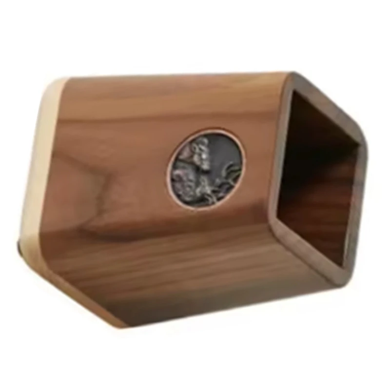 ABUL-Black Walnut Wood Tissue Box Cover Living Room Decoration Desktop Storage Paper Towel Holder Divided Storage Boxes Tray