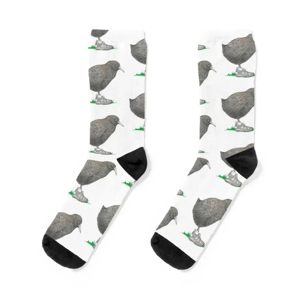 Inaccessible Island Rail in Sandals Socks colored floral Soccer Socks Women Men's