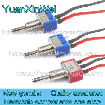 10 Uds interruptor de botón con cable 2 pines 3 pines 2 engranajes 3 engranajes interruptor de brazo de cabeza oscilante MTS-102 101 103 123 Cable 20CM