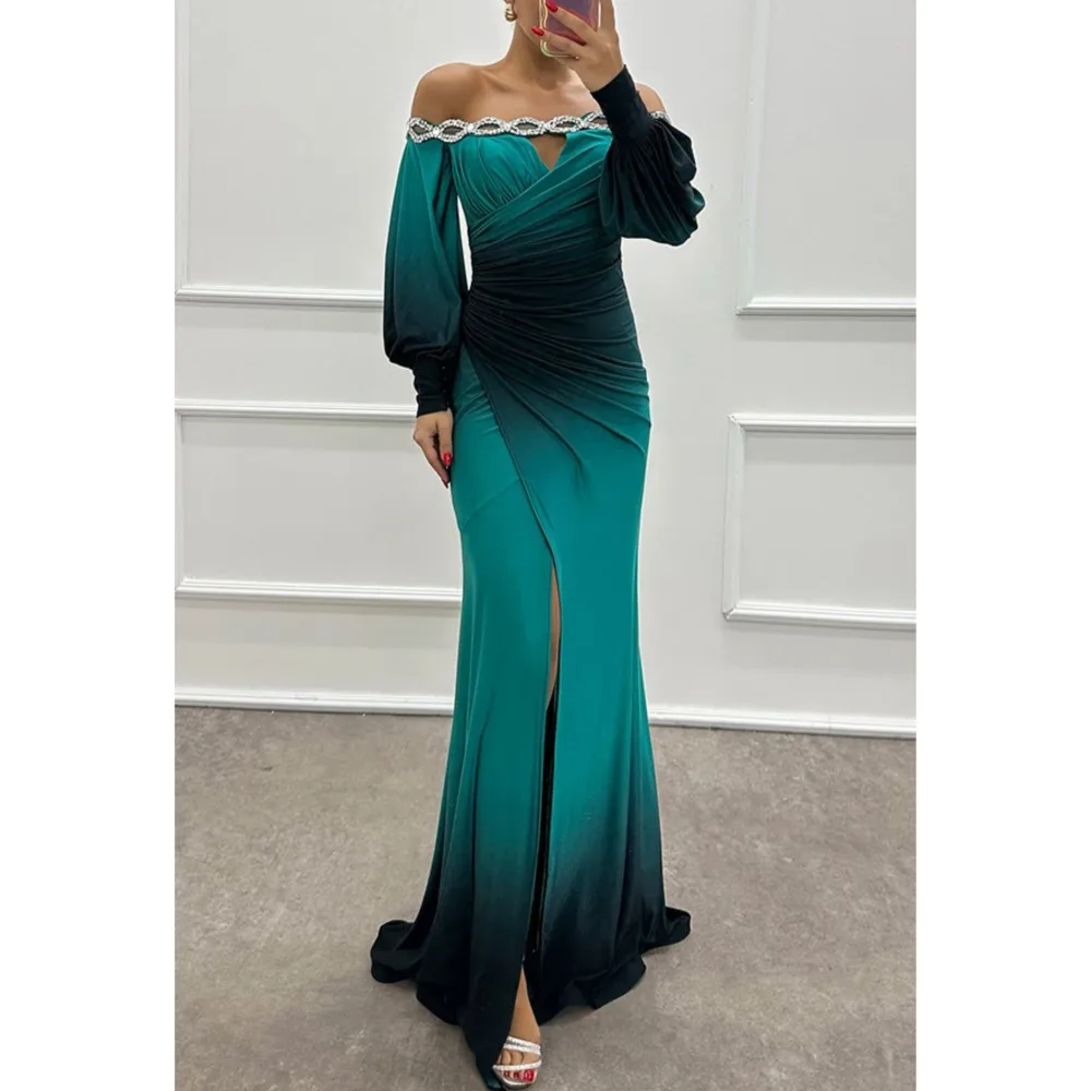 Fashion Sexy One Shoulder Printed Women's Party Dresses Spring And Autumn New Long Sleeved Slim Elegant Ladies Party Dress 2025 view 5