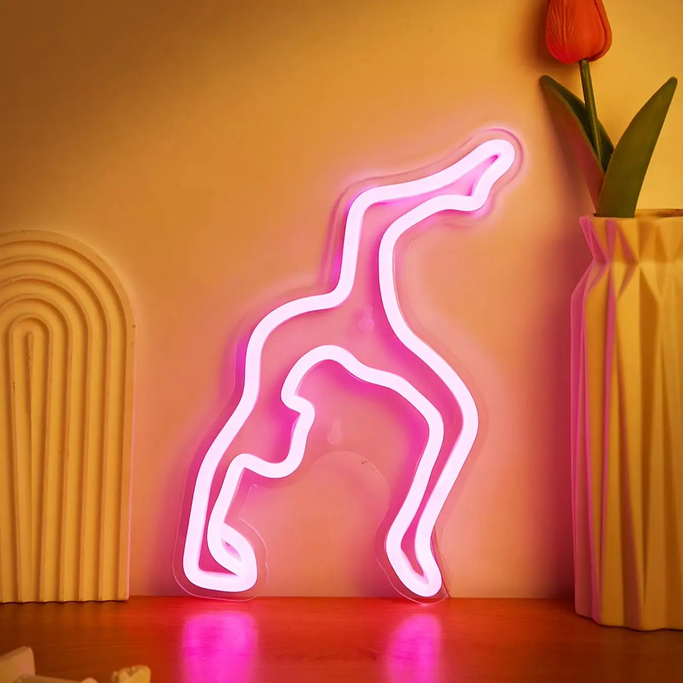 Chi-buy LED Neon ballet dancer USB Powered Neon Signs Night Light 3D Wall Art Bedroom Living Room Decor Lamp Signs
