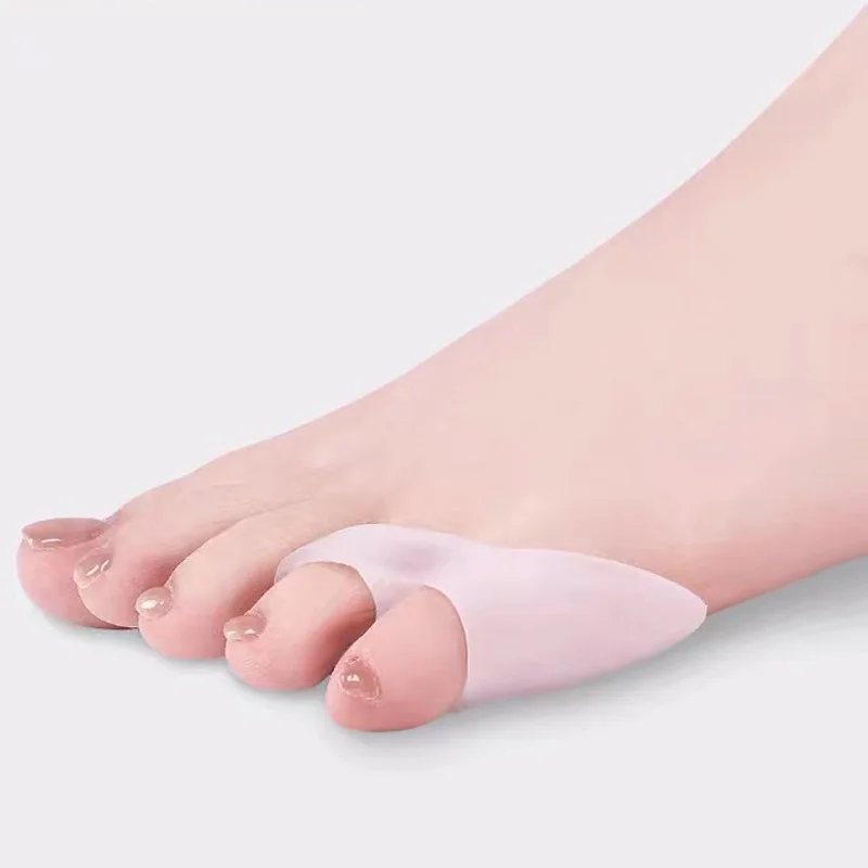 1 Pair Silicone Gel Foot Fingers Two Hole Toe Separator Thumb Valgus Protector Bunion Adjuster Bunionette Pads