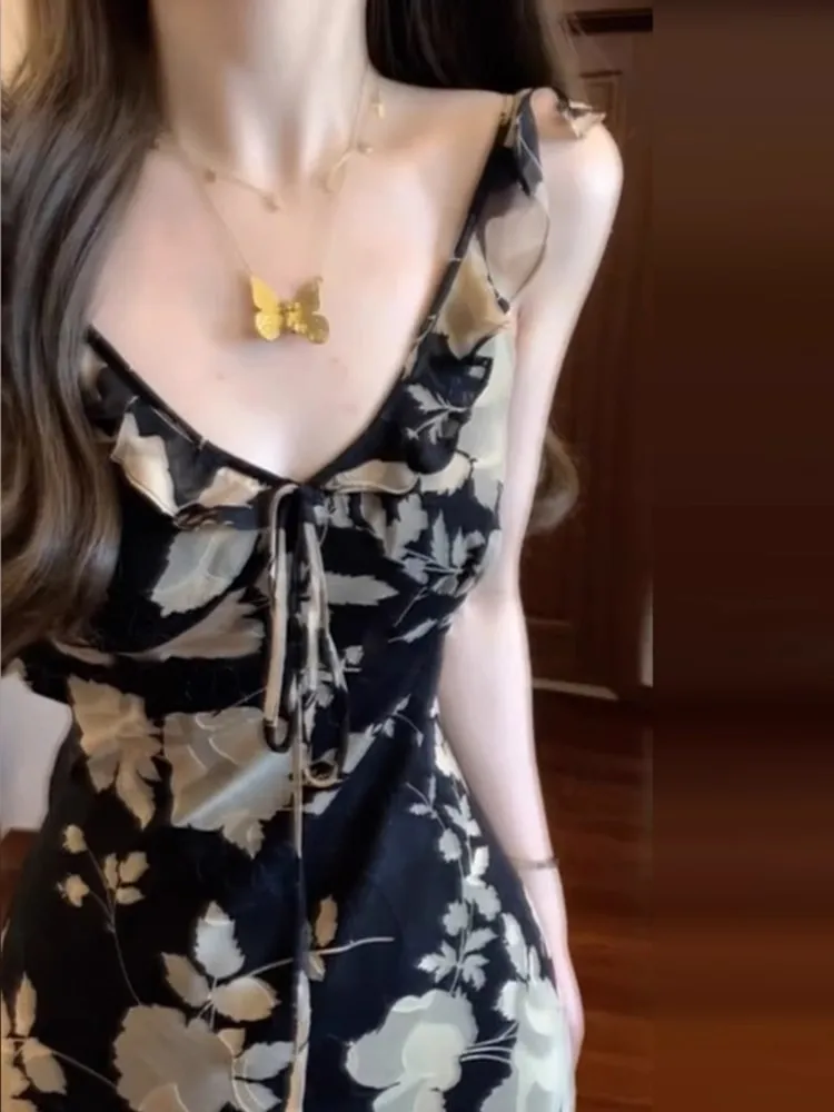 Estate New Sexy Floral ter Dr Vita da donna in Vintage Beach Vaion Wrap around Gonna lunga Retro Sle Midi Dr