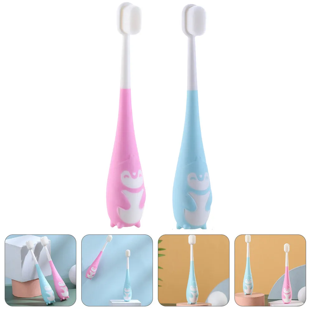 2Pcs Toddler Toothbrush Set U Shaped Baby Dental Brush Soft Bristle Ergonomic Design Oral Hygiene Tool for Infant Teeth