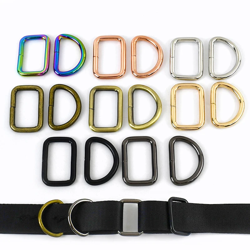 

Meetee 10Pcs D Rings Hook Metal Carabiner Clips 16-50mm Webbing Tape Connector Buckle Keychain Ring Hanger Bags Making Supplies
