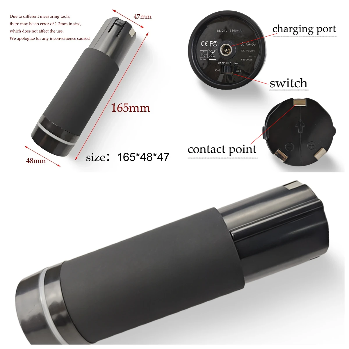 

For Replacement Massage Gun Fascia 24V 2500/4800/6800mAh Rechargeable Battery