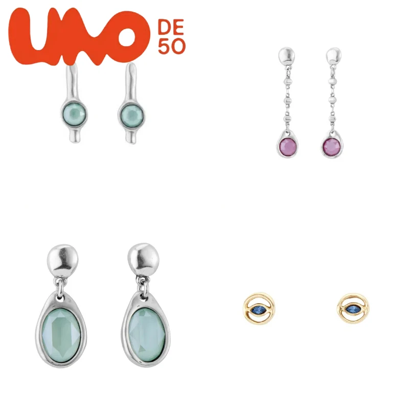 

UNOde50 24K Gold & Silver Earrings - High-Grade Fashion, Enhance Your Allure Affordably