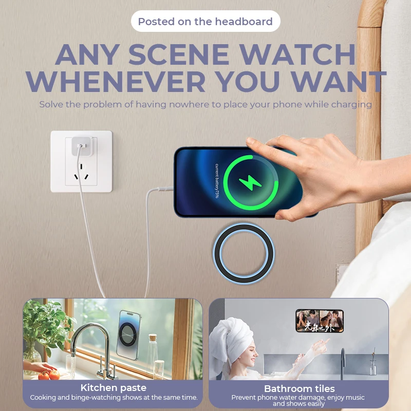 Voor Magsafe Sterke magnetische ring Telefoonhouder Stands Zelfklevende magneet Muur Mobiele telefoonhouder Autodashboardhouder voor iPhone 15