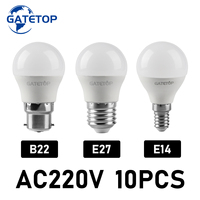 10pcs G45 E27 E14 B22 LED Bulb Lamps  AC220V 240V Light Bulb Real Power 3W 5W 6W 7W Lampada Living Room Home LED Bombilla