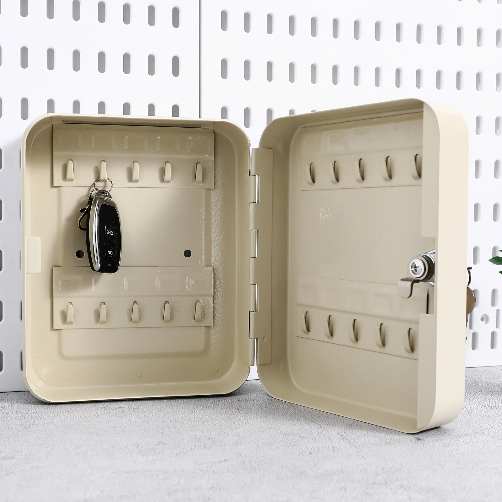 خزانة مفتاح خزانة أمان صندوق جدار جبل الحديد قفل التخزين للمنزل مكتب منظم مفاتيح حامل #1