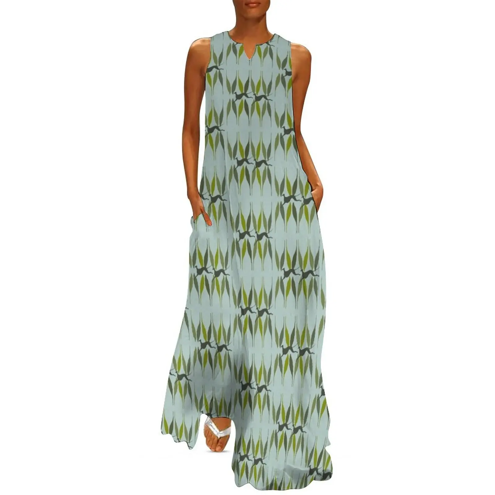 

Flying greyhounds, sighthounds Long Dress chic and elegant evening dress Women's dress