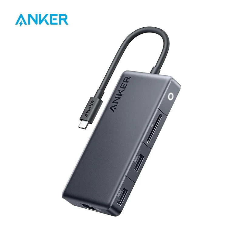 Anker 341 USB-C Hub 7-in-1 4K HDMI Display with 35Gbps USB-C and USB-A Data Ports Max 100W Power Delivery Ethernet for MacBook