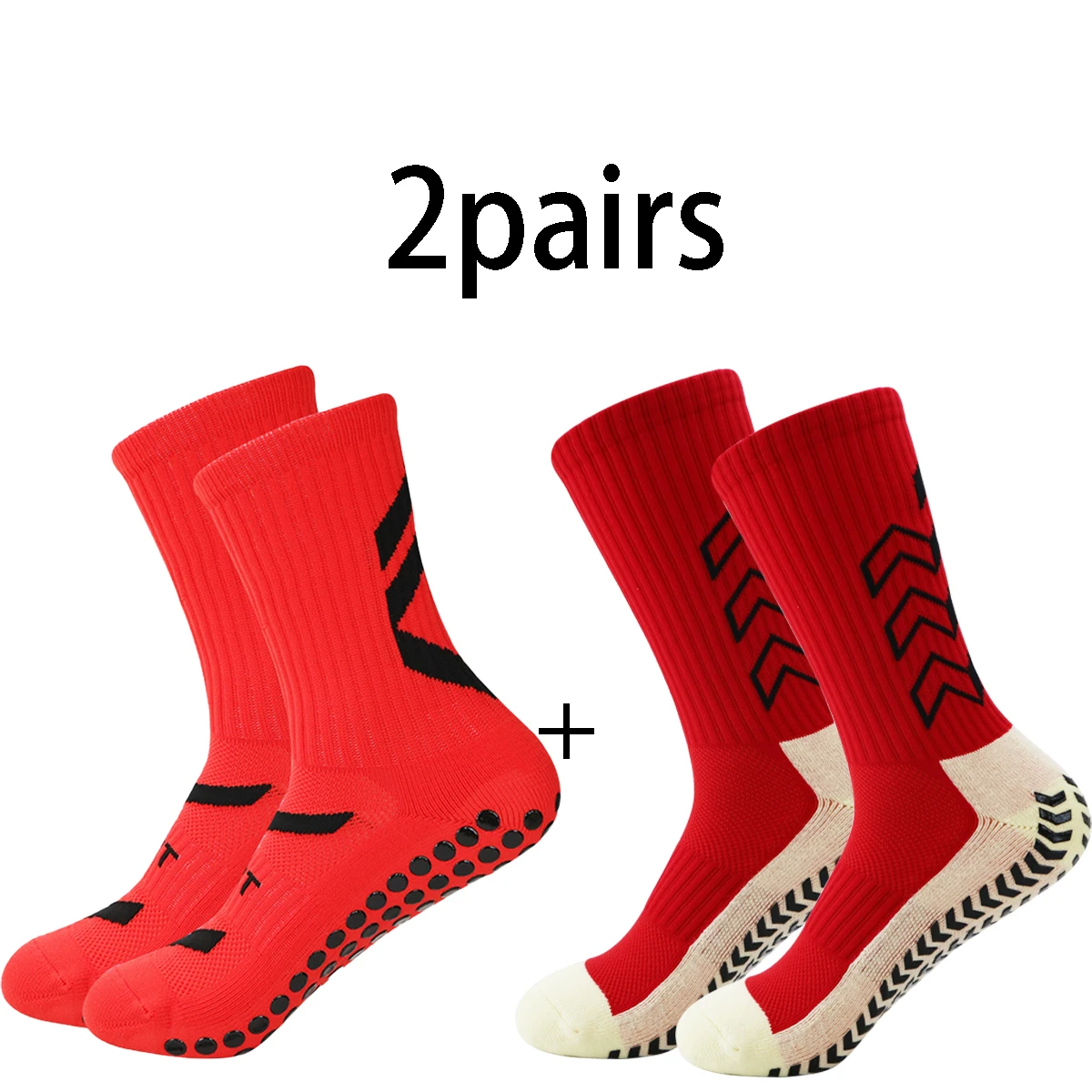 2 pairs of combination men\'s and women\'s soccer non-slip socks sports nylon sweat wicking mountaineering socks