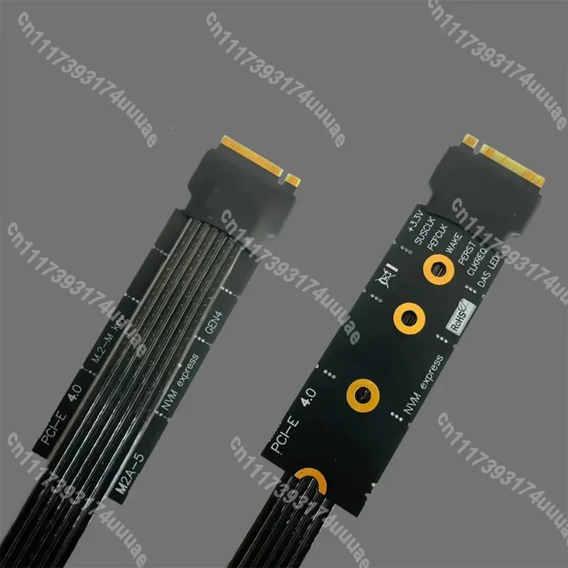 M.2 NVMe SSD to PCIe x16 Adapter Cable Gen4 M Key NGFF Solid State Drive to PCI Express 4.0 x4 Riser Card Extension Converter