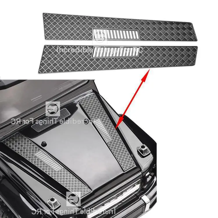 1pair  For 1/10 RC Crawler Car TRX6 G63 TRX4 G500 OP Accessories Part Metal Engine Cover Hood Anti-skateboard Decoration