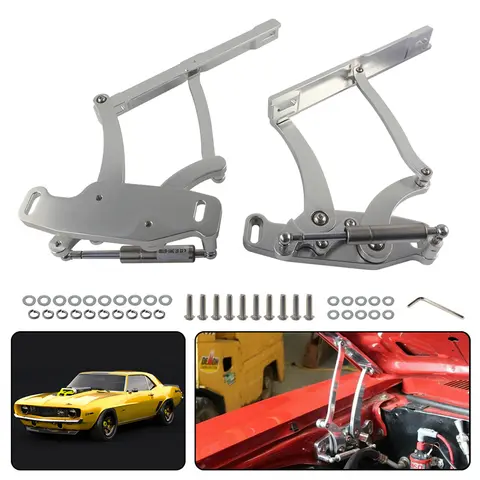 Left and Right Side Billet Hood Hinge Kit Pair For 1967-1969 Chevrolet Camaro & Firebird CNC Aluminum