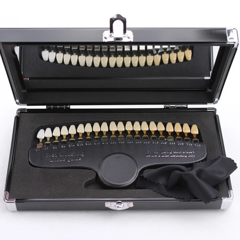 

Dental Bleaching Comparator Dental tooth 20 Colors tooth whitening 3D Shade Guide Color Comparator Mirror Dentistry Dentist