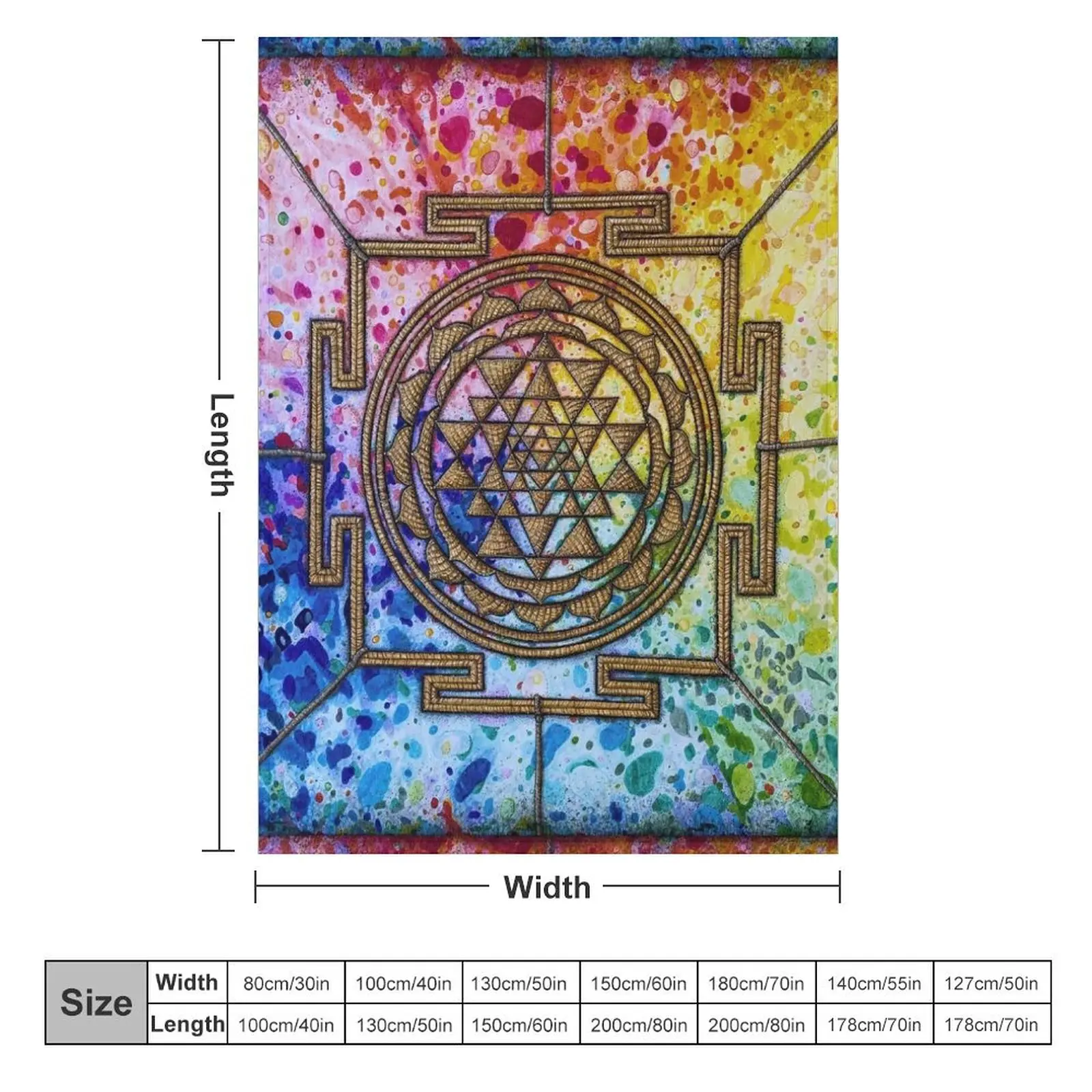 Sri Yantra: Miracle Meditation Throw Blanket Luxury Brand Multi-Purpose Decorative Beds Blankets