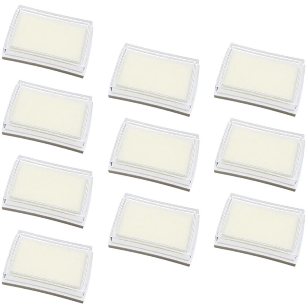 10 Pcs Blank Ink Pad DIY Sponge High Density Office Supplies Hand Tools 10pcs (concave Waist Pad) Cards Graffiti White Plastic