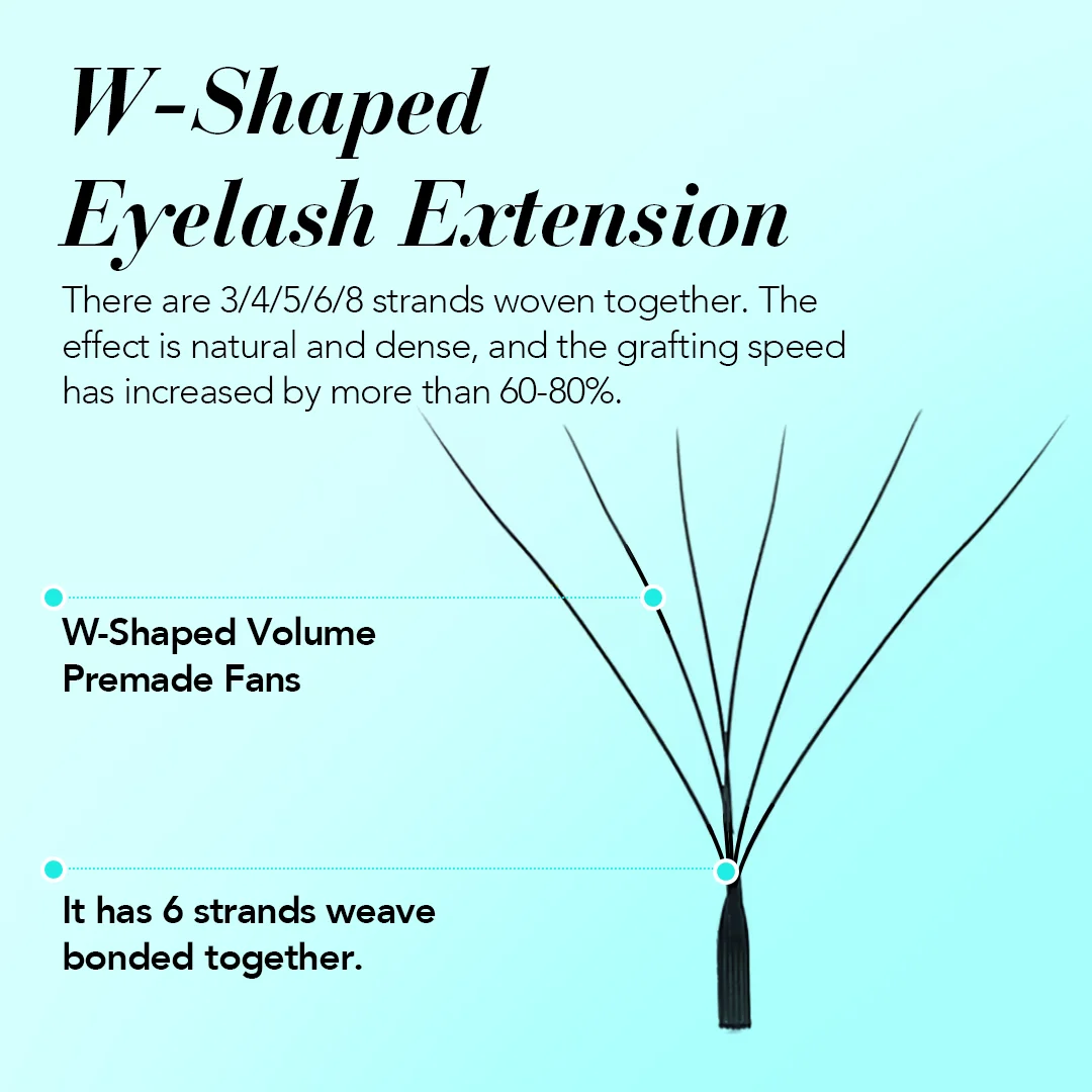 바발래쉬 W형 속눈썹 연장 3D 4D 5D 6D 8D 속눈썹 자연스러운 부드러운 프리메이드 팬 래쉬 익스텐션