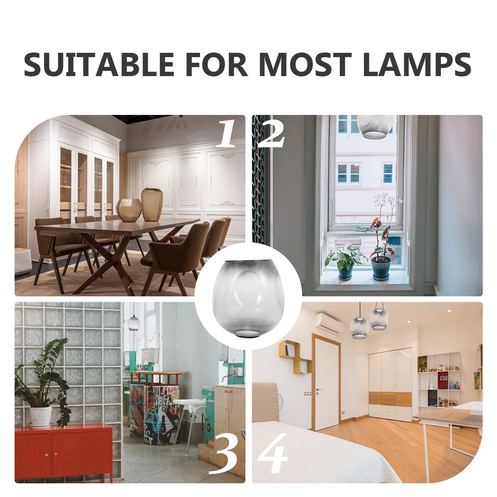 

1Pcs Glass Lampshade Transparent European Style Durable Bedroom Lamp Cover Decorative Light Accessory Practical