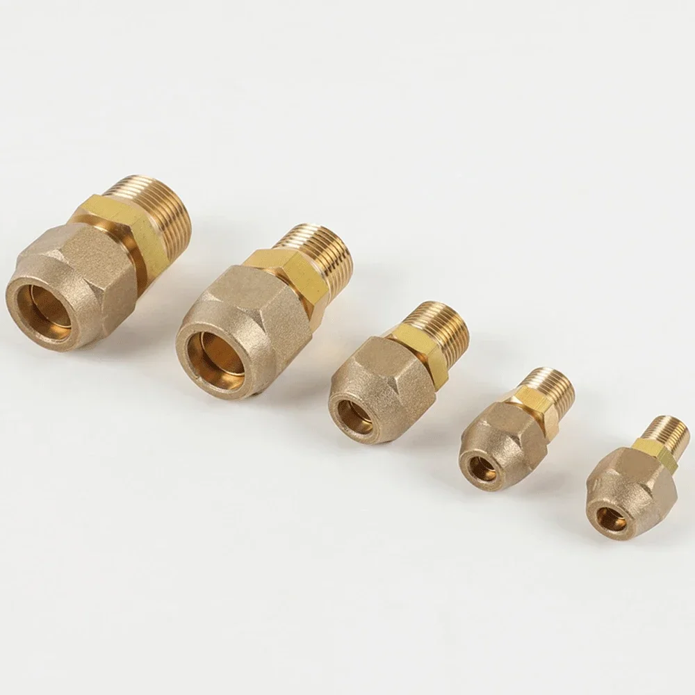 1/8" 1/4" 3/8" 1/2" 3/4" BSPP Male To 6.35-19.05mm Flare Tube 45 Degree SAE-Standard Brass Pipe Fitting Connector For Air Conidi