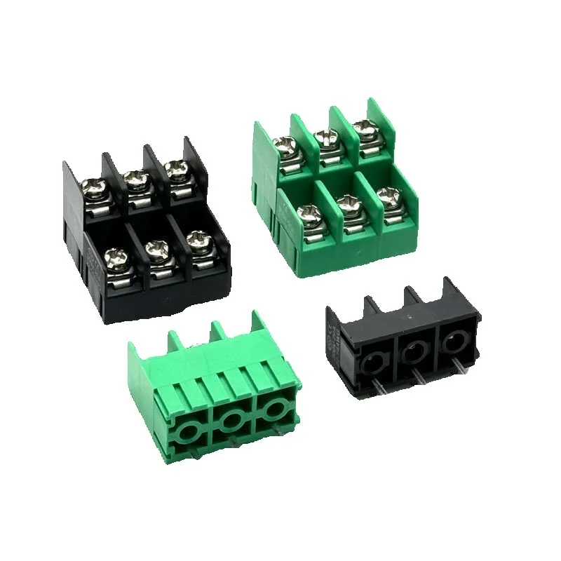 10pcs 7.62mm KF7.62 KF7.62HL 2P 3P 4P MG762-2 3 4 Pin Can be spliced Screw Terminal Block Connector Black Green 7.62mm Pitch